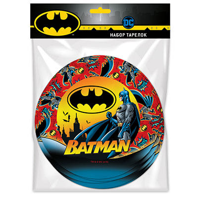 Набор бумажных тарелок Бэтмен 18см 6шт