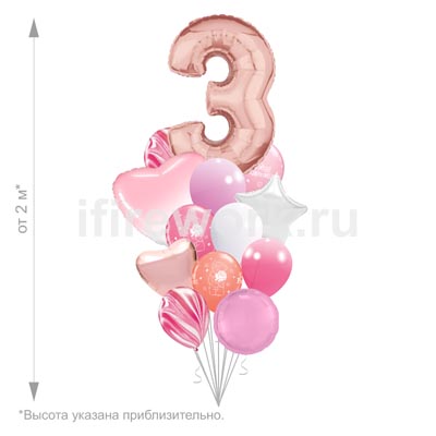 С днем рождения Me to you розовый восхитительный с цифрой