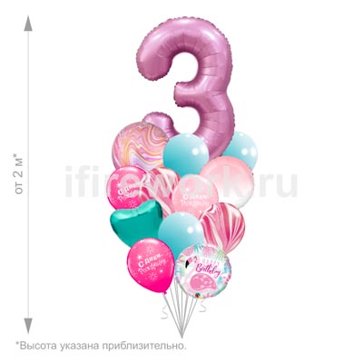 С днем рождения Фламинго восхитительный с цифрой