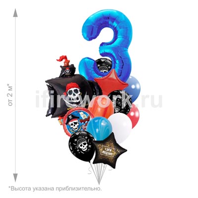 С днем рождения Пираты восхитительный с цифрой